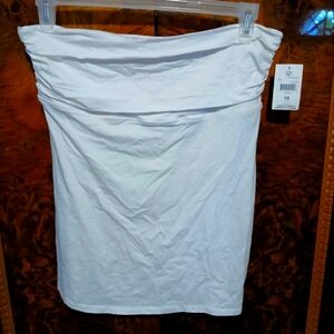 White Strapless Swim Dress Coverup